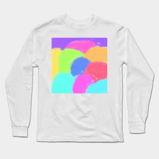 Blue pink green watercolor stones art Long Sleeve T-Shirt